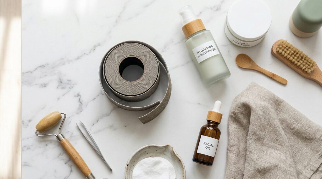 Flat lay beauty and wellness lifestyle photograph of anti-sl