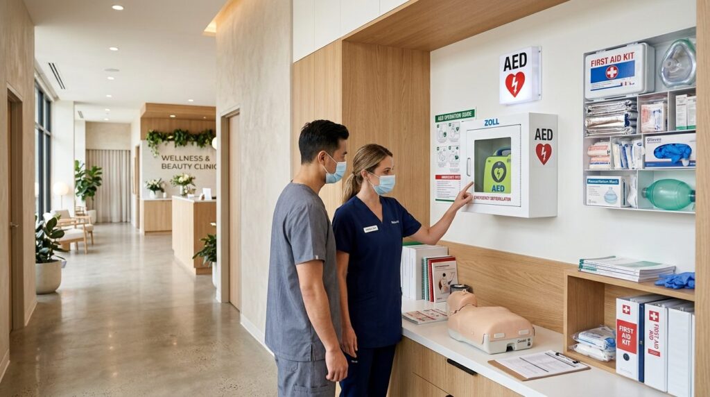 Interior photograph of a beauty clinic wellness center showi